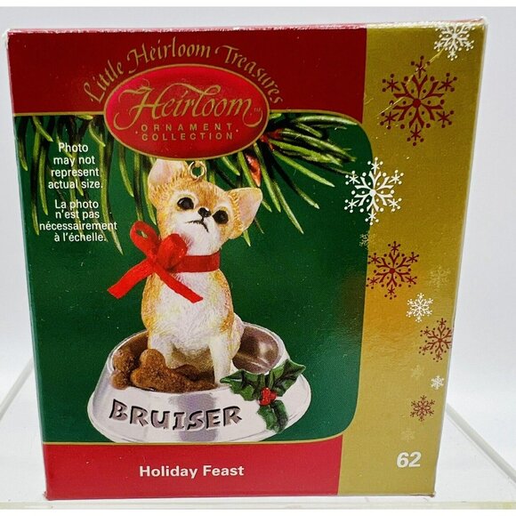 Carlton Cards Bruiser Chihuahua Dog Ornament Heirloom Holiday Feast Christmas - Picture 5 of 8